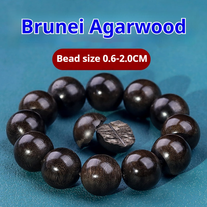 Natural Brunei agarwood bracelet with 108 beads for men and women AB2552
