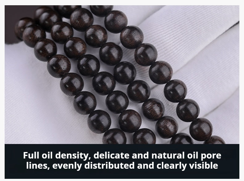 Natural Brunei agarwood bracelet with 108 beads for men and women AB2552