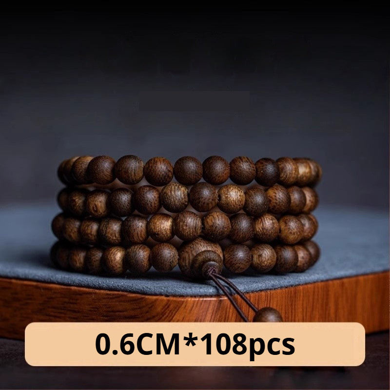Hainan Qinan Agarwood Bracelet Natural Collection Grade Old Material 108 Rosary Beads for Men and Women AB2566