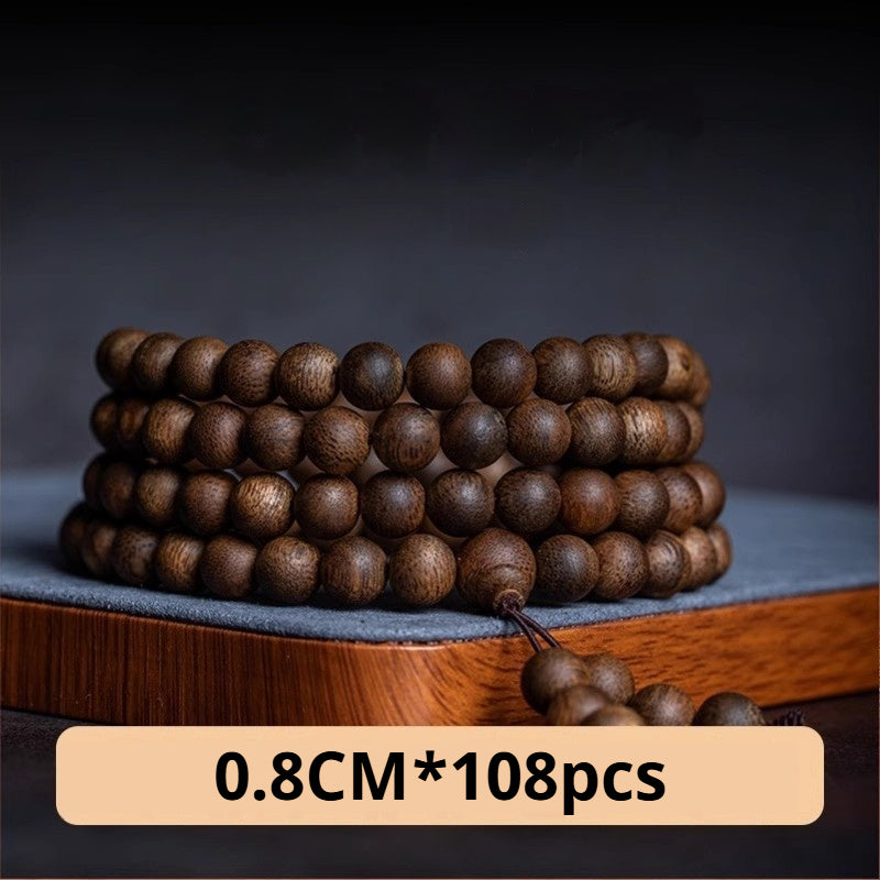 Hainan Qinan Agarwood Bracelet Natural Collection Grade Old Material 108 Rosary Beads for Men and Women AB2566